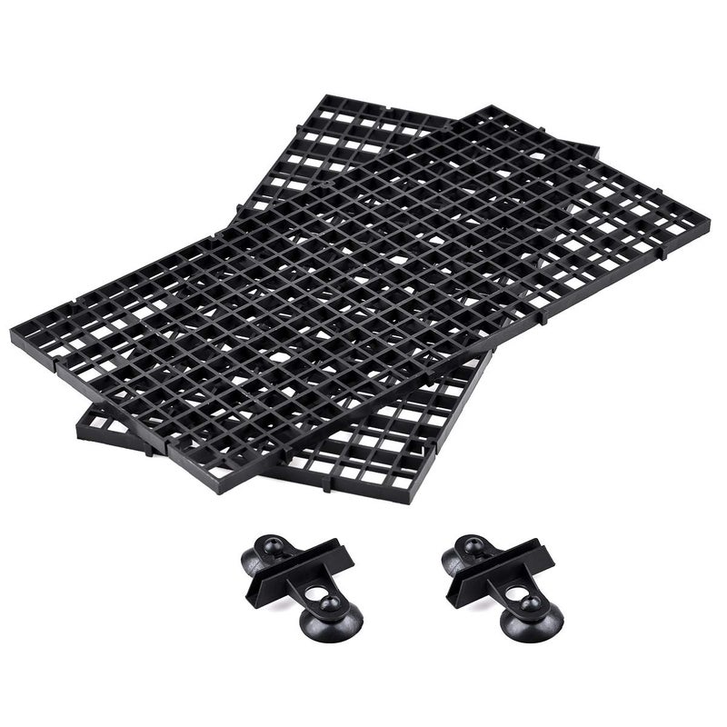 WEAVERBIRD 2 Pcs Aquarium Divider Tray Plastic Grid Divider Tray Egg Crate for Aquarium Fish Tank Bottom Isolation, Black - Image 1
